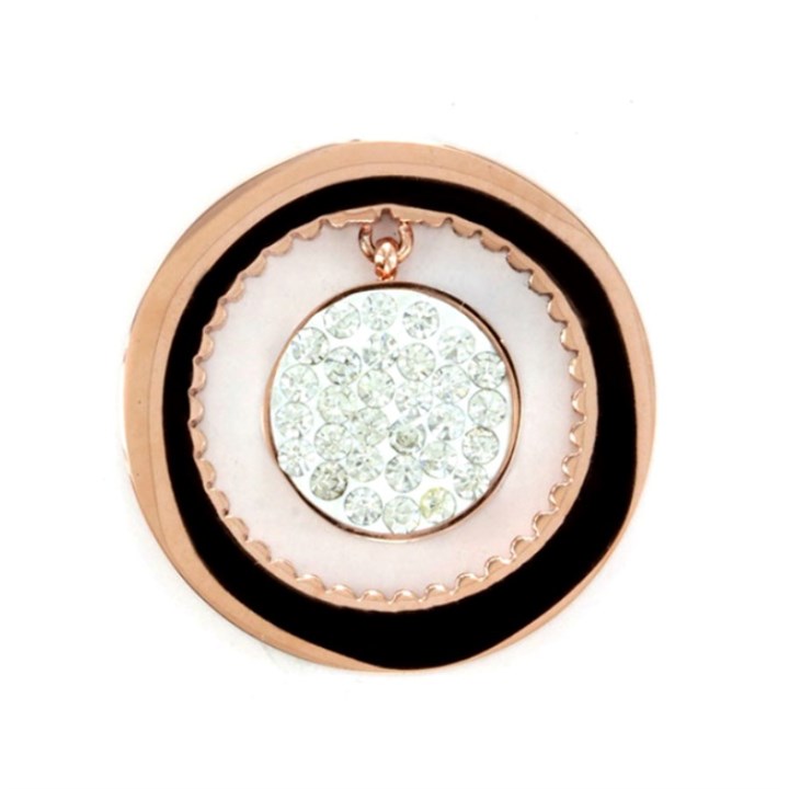 Sterlina Milano Rose Gold Plated Crystal Dropper Coin - Small - X40912