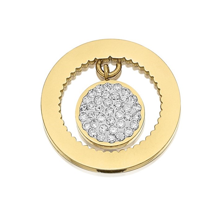 Sterlina Milano Gold Plated Crystal Dropper Coin - Small - X40914