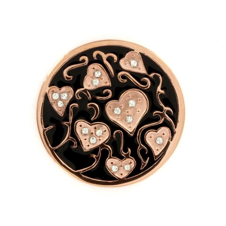 Sterlina Milano Rose Crystal Heart Coin - Small - X40918