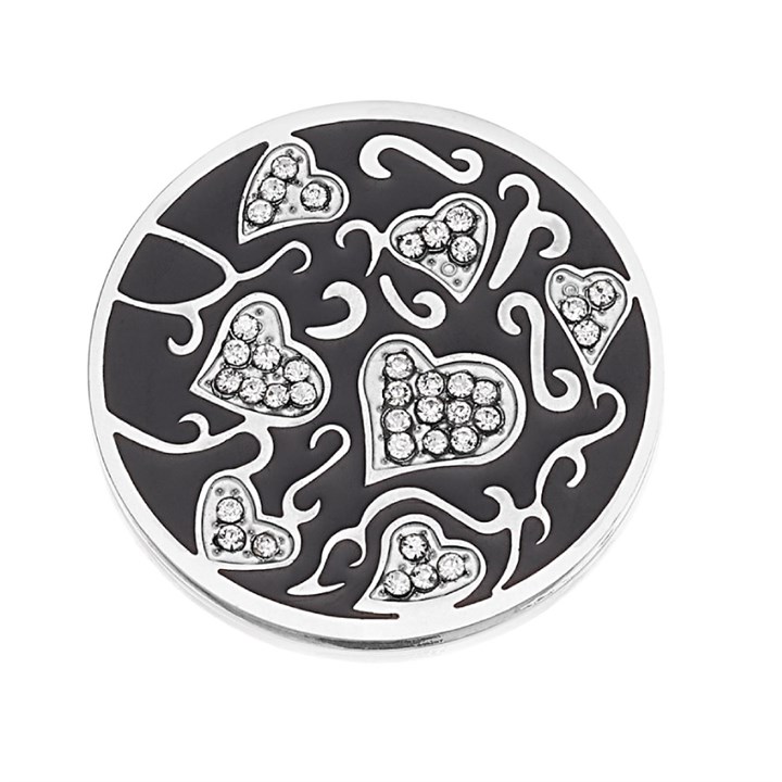 Sterlina Milano Crystal Heart Coin - Small - X40922