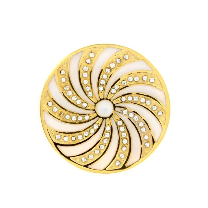 Sterlina Milano Gold Plated Crystal Wheel Coin - Large - X40925