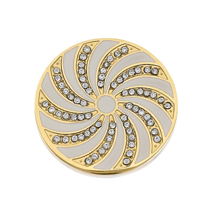 Sterlina Milano Gold Plated Crystal Spiral Coin - Small - X40926