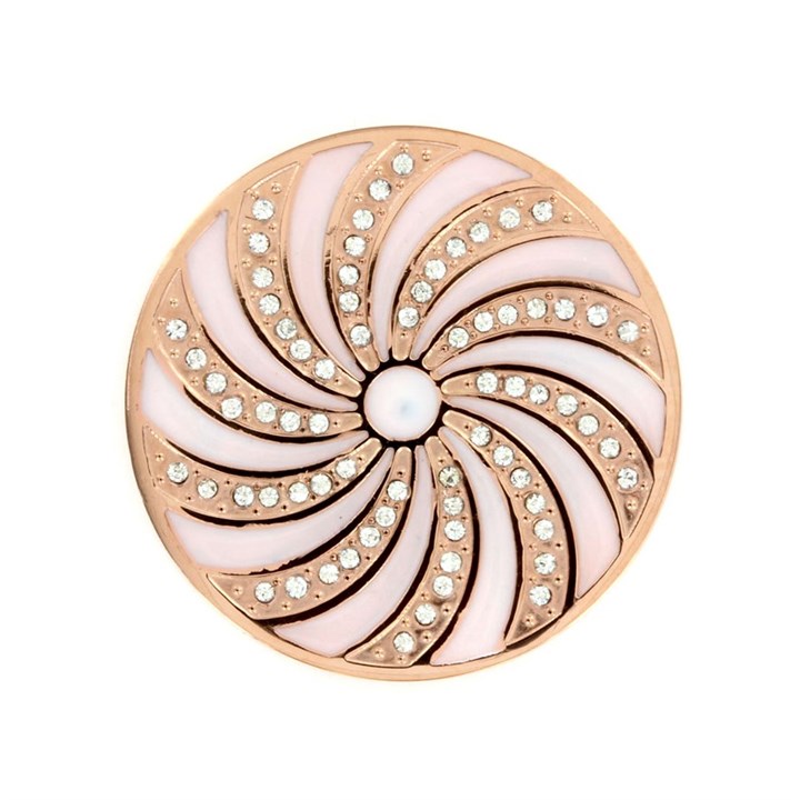 Sterlina Milano Rose Gold Plated Crystal Wheel Coin - Large - X40927