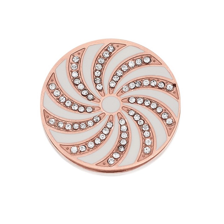 Sterlina Milano Rose Gold Plated Crystal Spiral Coin - Small - X40928