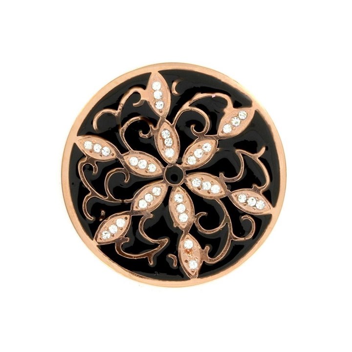 Sterlina Milano Rose Crystal Flower Coin - Large - X40929