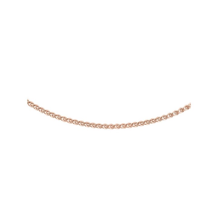 Silver Rose Gold Plated 1mm Wide Spiga Chain - 16in - X60028