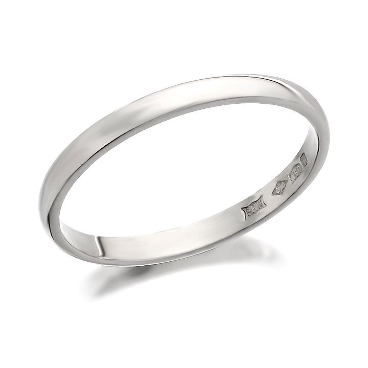 18ct White Gold Wedding Ring - 2mm - Size K Only - Z08234