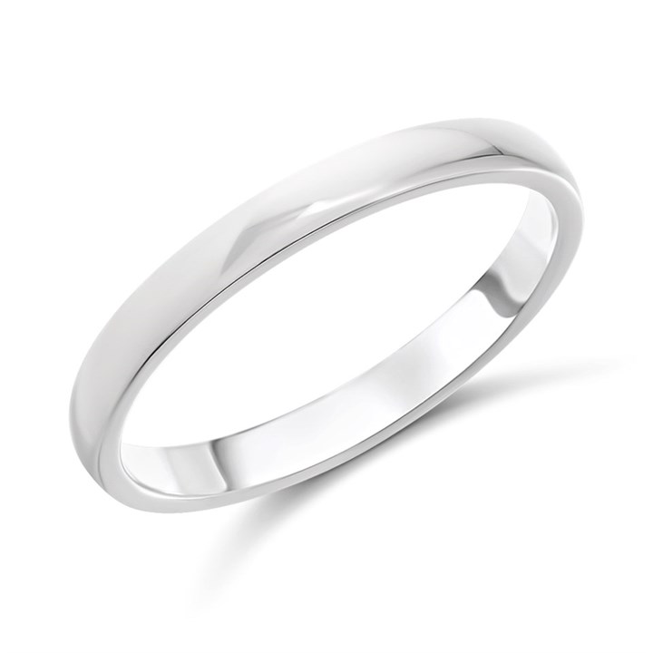 Platinum 2mm Court Wedding Band - Size k - Z15593