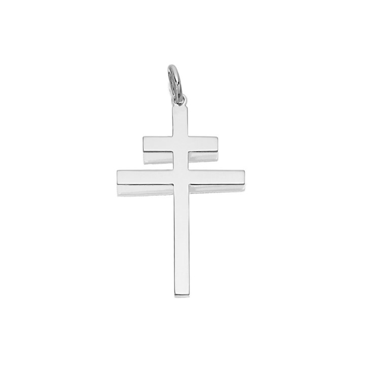 Silver Plain Cross Of Lorraine - 33mm - Z4034