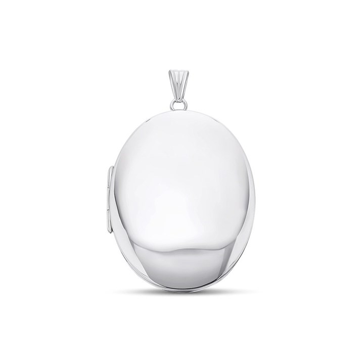 Silver Plain Oval Photo Locket - Z4042