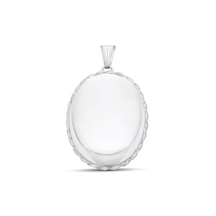 Silver Plain Oval Photo Locket - Z4044