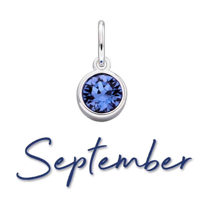 Silver Blue Cubic Zirconia Birthstone Charm - September - Z4209
