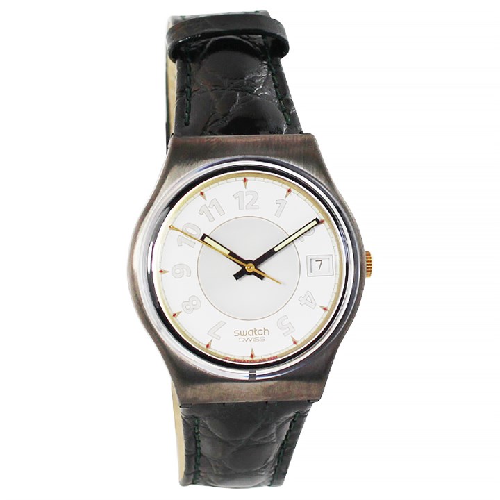 George 1992 Collectable Green Leather Strap Watch- GX409 - Z4331