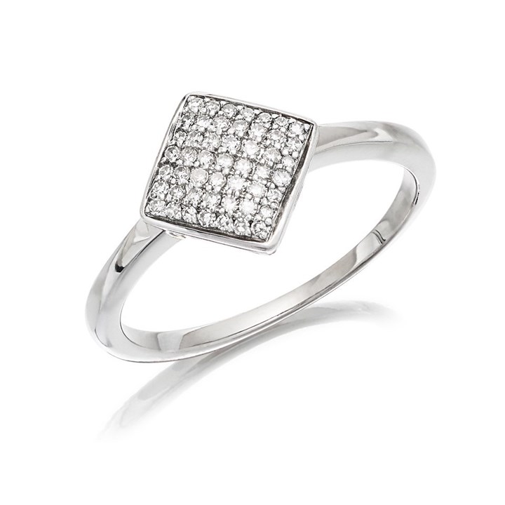 9ct Gold Diamond Rhombus Cluster Ring - 15pts - Z50851