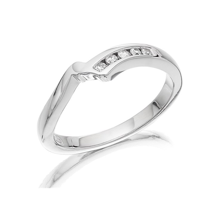 18ct White Gold Diamond Fitted Wedding Ring - Z50864