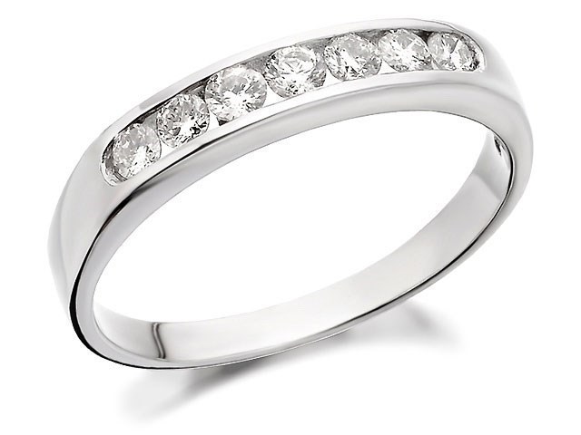 9ct White Gold Diamond Half Eternity Ring - 1/3ct - Size W - Z51123