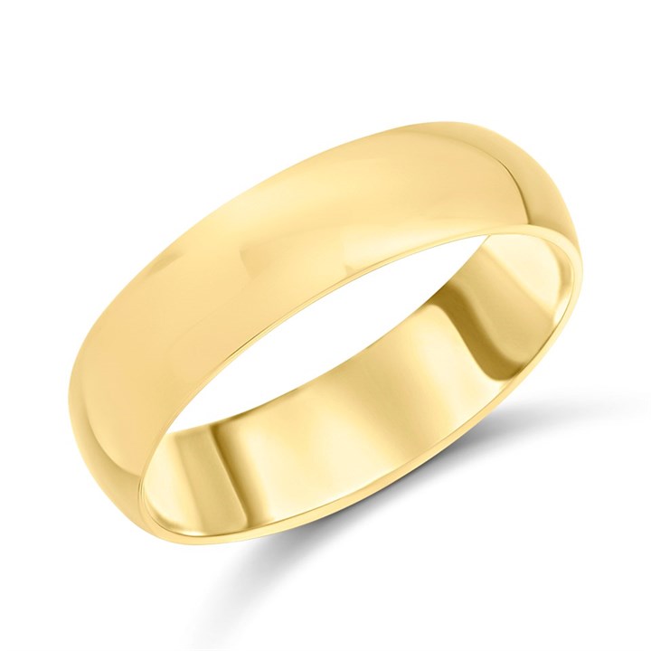 9ct Gold Heavyweight D Shaped Wedding Ring - 4mm - Size H - Z51132