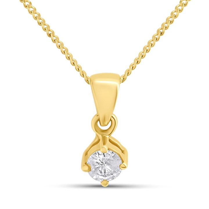 9ct Gold Diamond Pendant - 15pt - Z51157