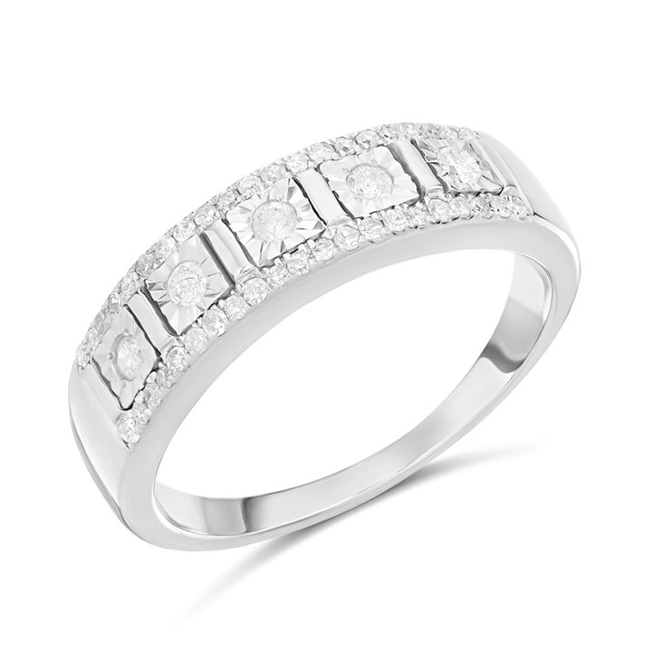 9ct White Gold Diamond Band Ring - 1/3ct - Z51188