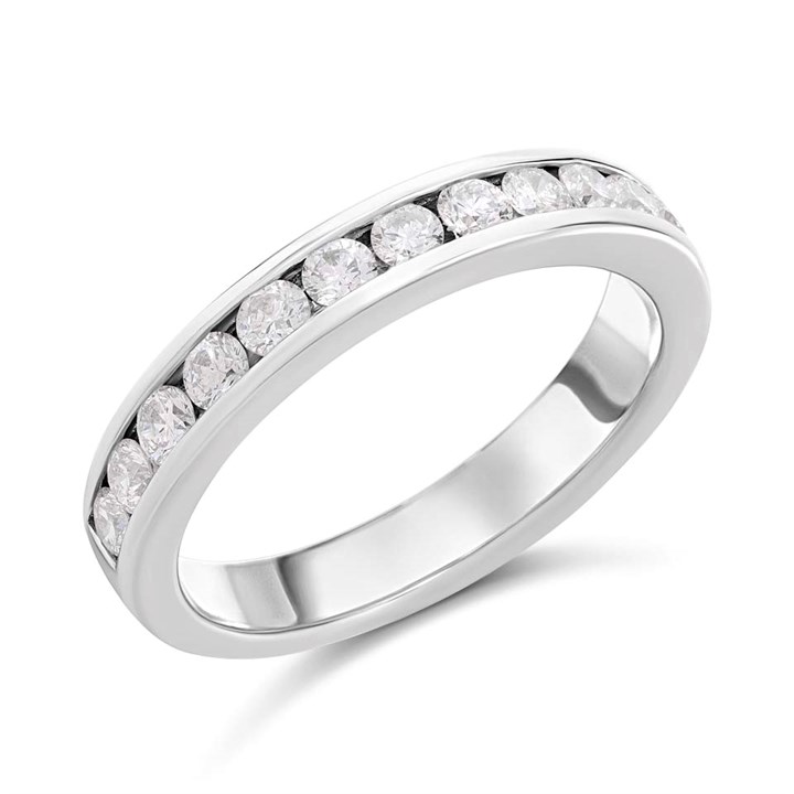 Polar Fire 9ct White Gold Diamond Half Eternity Ring - Z51220