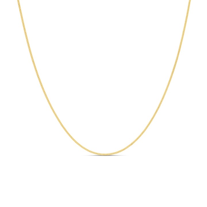 9ct Gold 1mm Wide Hollow Curb Chain - 24in - Z51224
