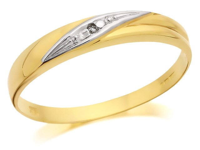9ct Gold Two Colour Diamond Crossover Ring - Z51227