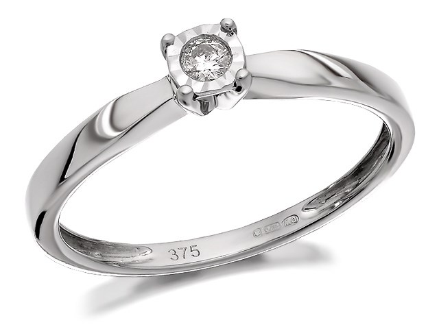 9ct White Gold Diamond Ring - 5pts - Z51238