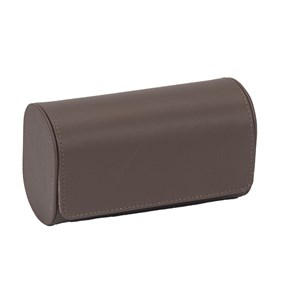 Brown Bonded Leather Travel Double Watch Case - A19173