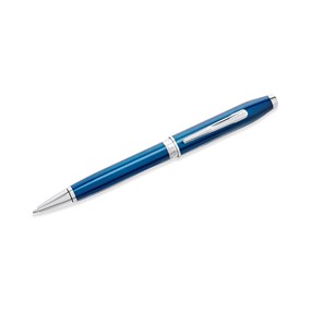 Cross Foundry Glossy Blue & Chrome Ballpoint Pen - A21175
