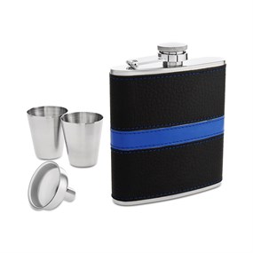 Stainless Steel Flask & Nip Cup Set - A3014