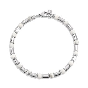 Joseph & George Stainless Steel And Howlite Bracelet - A3440