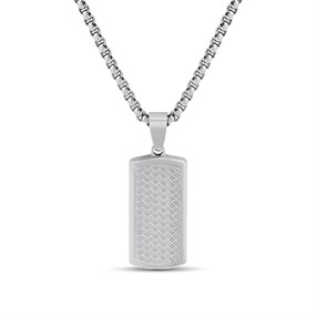 Joseph & George Stainless Steel Tag Necklace - A3461