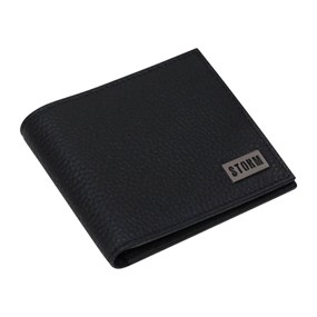 STORM Cares Embossed Black Leather Bi Fold Wallet - A40120