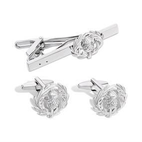 Thistle Cufflink And Tie Clip Set - A45161