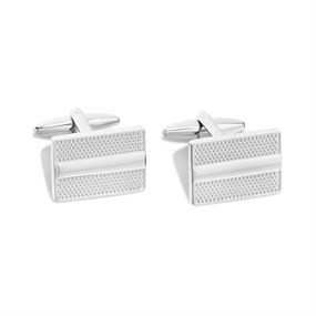 Silver Tone Rectangular Cufflinks - A45170