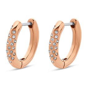 Skagen SKJ1478791 Rose Tone Glass Hoop Earrings - A70238