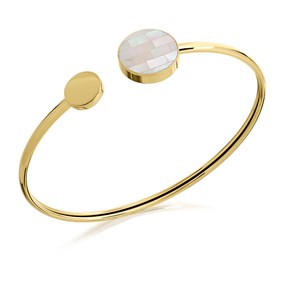 Skagen SKJ1585710 Gold Tone Mother Of Pearl Bangle - A70254