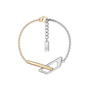 Diesel DX1686931 Steel Two Tone Logo Bracelet - A9227