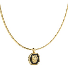 Guess UMN04002YGBK Gold Tone and Black Lion Necklace - A9318
