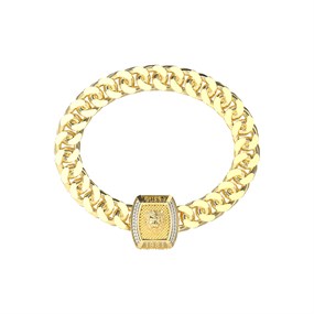 Guess UMB05005YGL Gold Tone Crystal Lion Bracelet - A9323