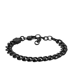 Fossil JF04634001 Black Stainless Steel Bracelet - A97136