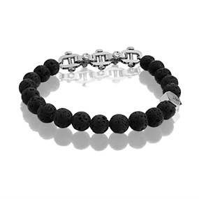 Police PEAGB2211232 Bolt Black Lava Bead Bracelet - A98225