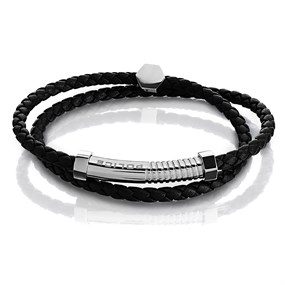 Police PEAGB2211242 Bolt Black Wraparound Leather Bracelet - A98226