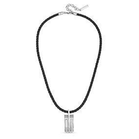 Police PEAGN0038101 URBAN Stainless Steel Leather Necklace - A98316