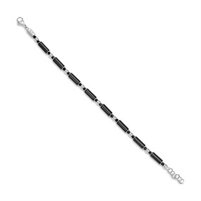 Police PEAGB0037301 URBAN Stainless Steel And Black Bead Bracelet - A98353