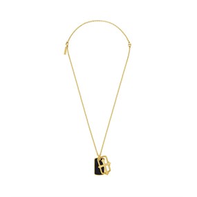 Police PEAGN0003502 NIGHTCROSS Gold Tone IP Cross And Tag Pendant - A98376