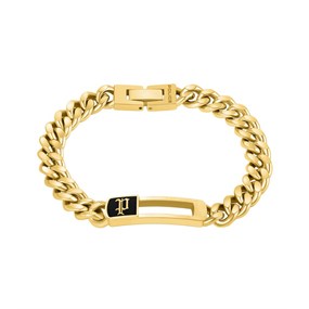 Police PEAGB0012802 RAILFORGE Gold Tone IP Curb Bracelet - A98380
