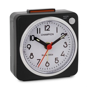 Champion Black Square Alarm Clock - C06120