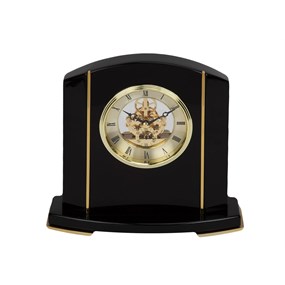 Widdop W2709 Black Piano Wood Skeleton Clock - C1872