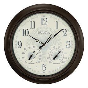 Bulova C4813 Black Weather Master Wall Clock - C57144